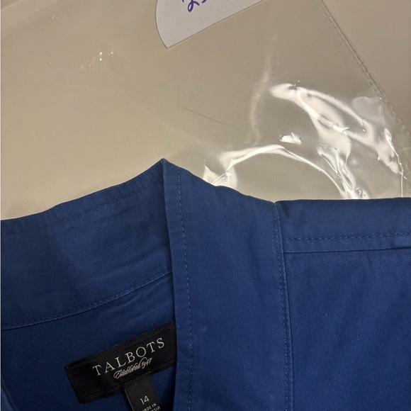 Talbots Blazer Lightweight Jacket Blue Size 14 Button Up Pockets Cotton - Picture 6 of 6